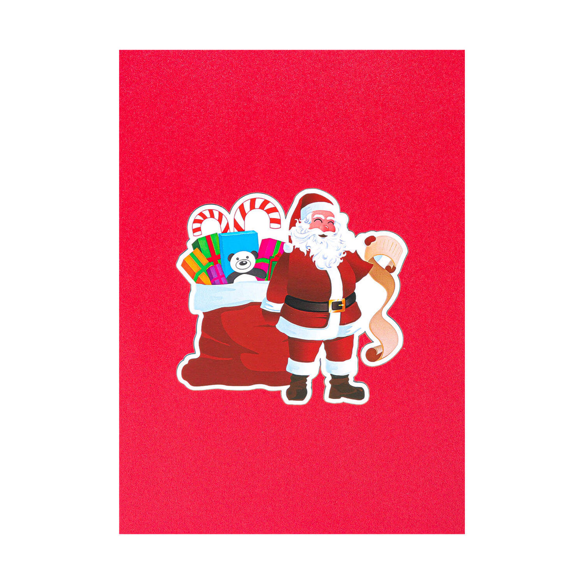 Santa With Christmas Toy Bag Pop-Up Card