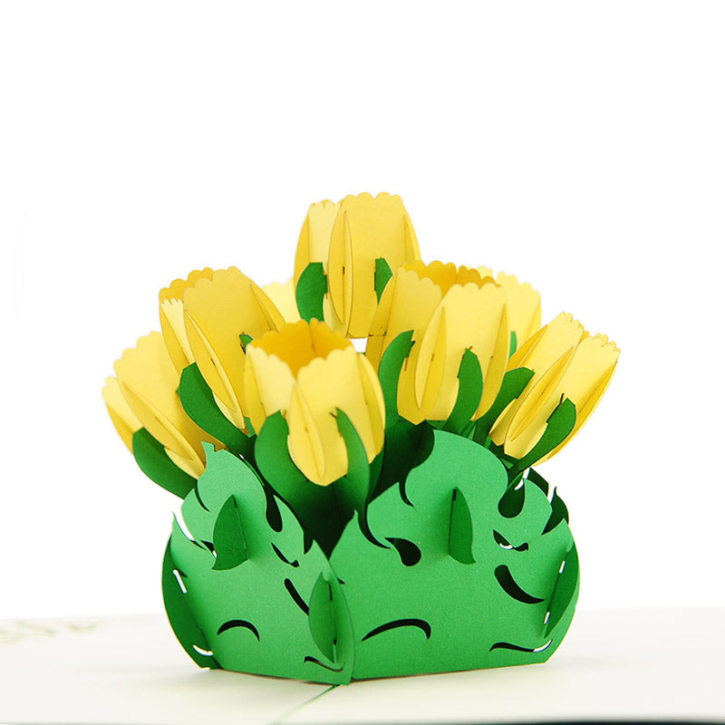 Yellow Tulips Pop-Up Card