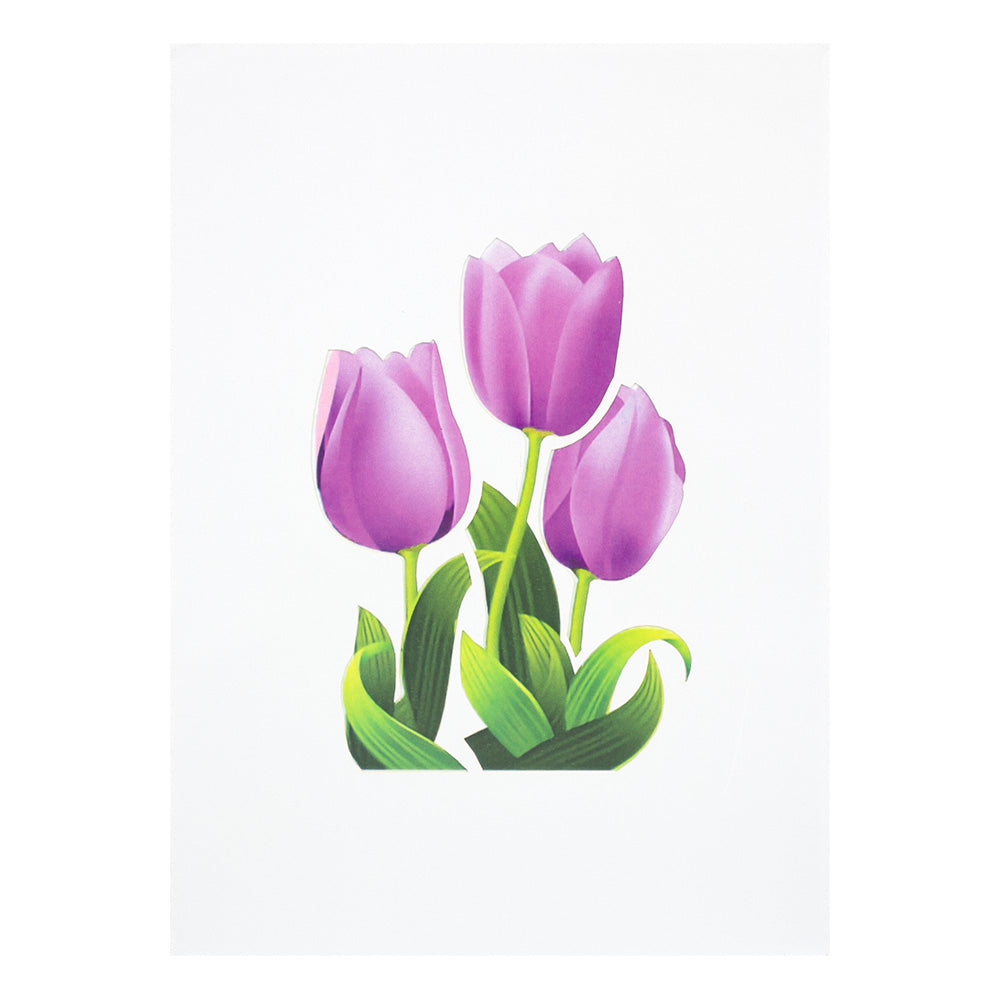Purple Tulips Pop-Up Card