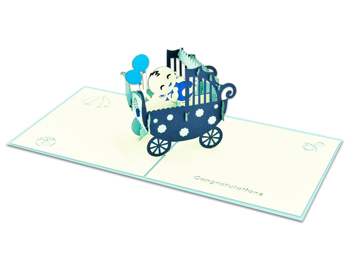 Congrats on Your Baby Boy Pop-Up Card